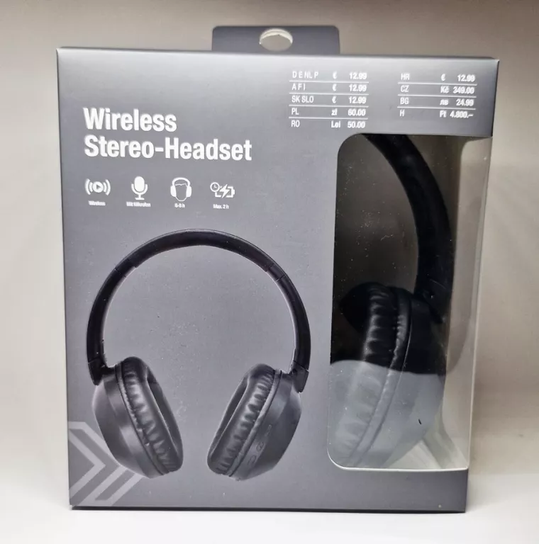 SŁUCHAWKI BEZPRZEWODOWE NAUSZNE AUDEEO BLUETOOTH AUX MIKROFON ZESTAW