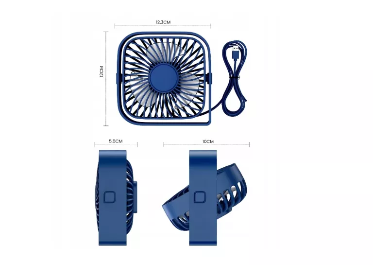 WENTYLATOR NA BIURKO PRZENOŚNY MINI WIATRAK USB CICHY
