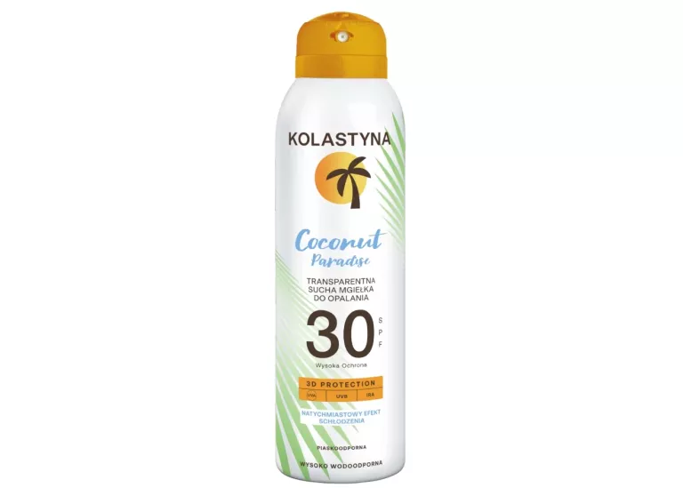 KOLASTYNA COCONUT PARADISE TRANSPARENTNA SUCHA MGIEŁKA OCHRONNA SPF30 150M