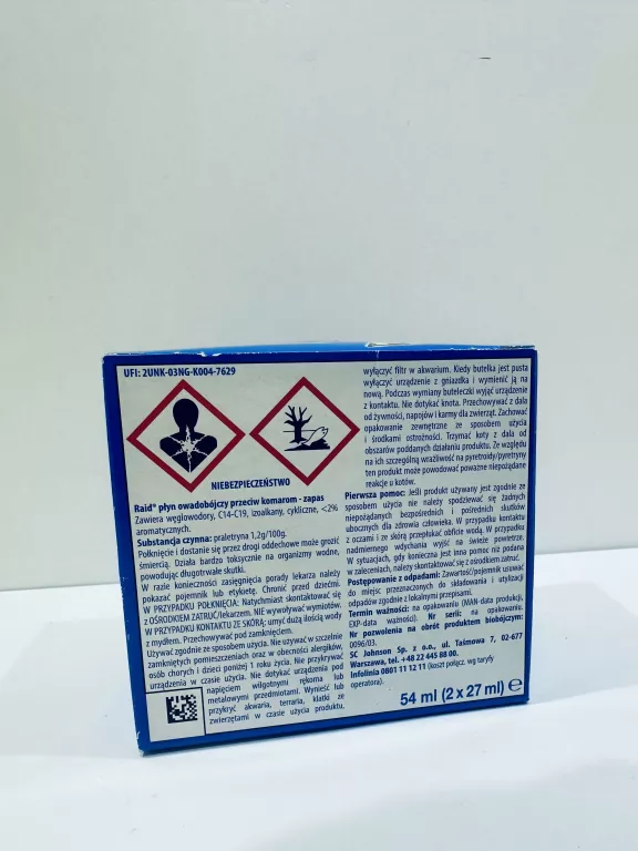 RAID ZAPAS PŁYN PRZECIW KOMAROM 45 NOCY