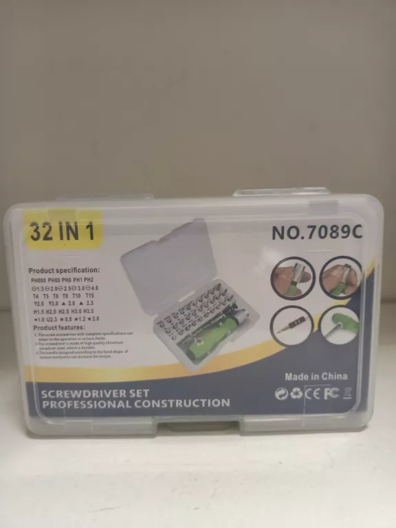 ZESTAW WKRĘTKAÓW ŚRUBOKRĘTÓW PRECYZYJNYCH 32 ELEMENTY BITY MAGNETYCZNE