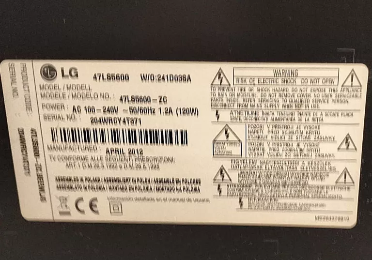 TELEWIZOR LED LG 47LS5600 47" FULL HD 1920X1080 CZARNY + PILOT
