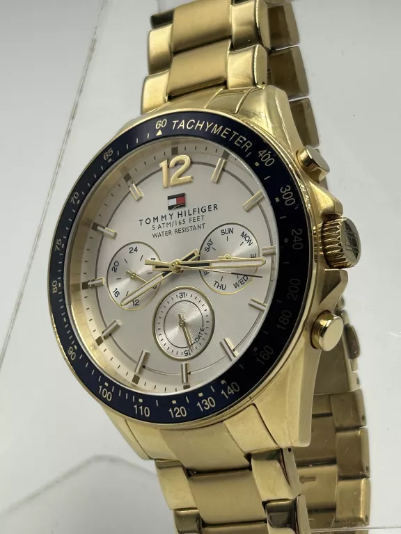 ZEGAREK MĘSKI NARĘCZNY TOMMY HILFIGER TH 263.1.96.1795 ZŁOTY SUPER STAN