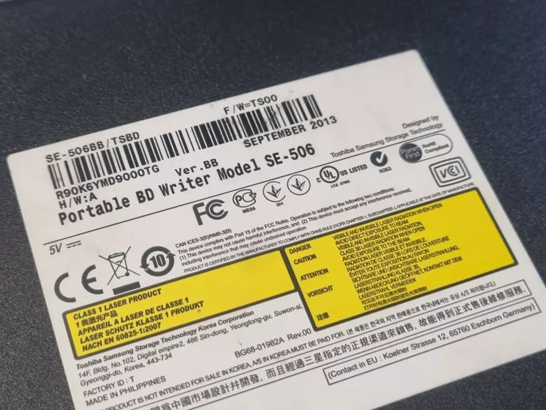 NAPĘD ZEWNETRZNY BLU-RAY SAMSUNG SE-506CB