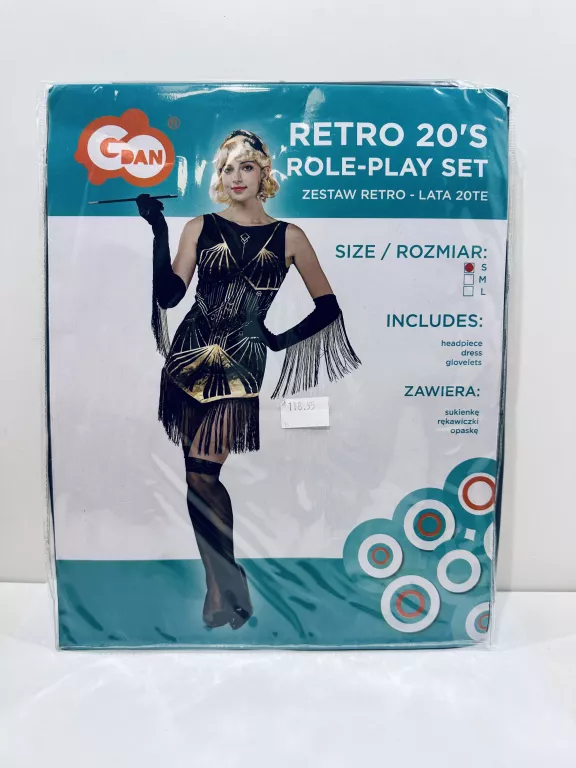 STRÓJ DLA DOROSŁYCH "FLAPPERKA - RETRO LATA 20TE", GODAN, ROZM. S