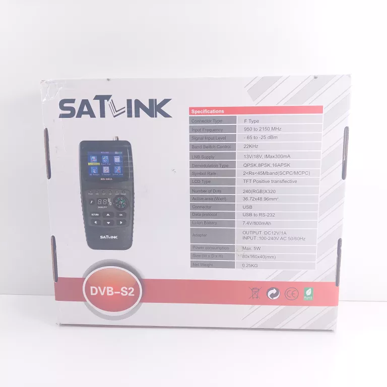 MIERNIK SATELITARNY WS-6933 DVB-S DVB-S2 SATLINK #STAN FABRYCZNY