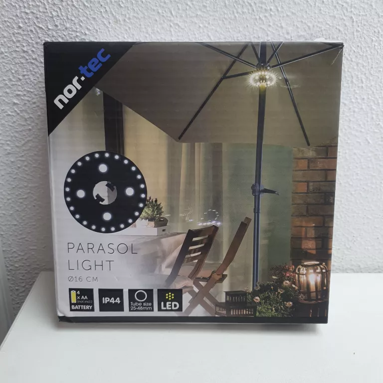 LAMPA POD PARASOL OGRODOWY LED NA BATERIE