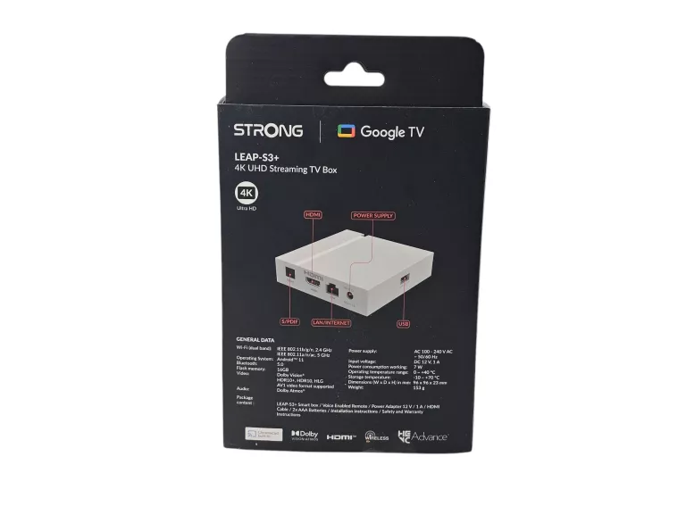 ODTWARZACZ MULTIMEDIALNY 4K SMART STRONG LEAP-S3 GOOGLE TV