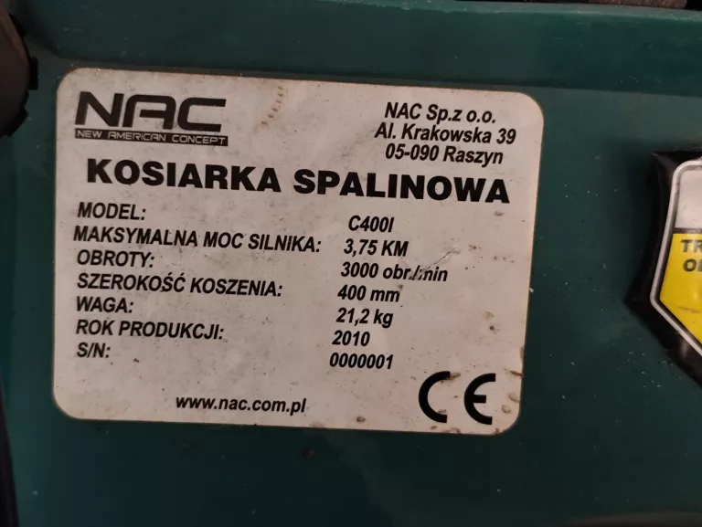 KOSIARKA SPALINOWA NAC C400I BRAK KOSZA