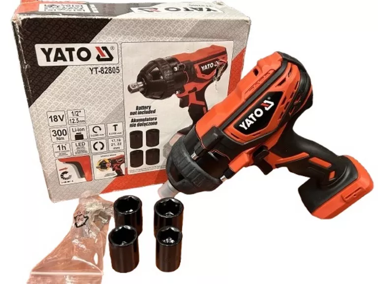 YATO KLUCZ UDAROWY DO KÓŁ 18V AKUMULATOROWY 1/2" 300NM YT-82805 ZAKRĘTARKA
