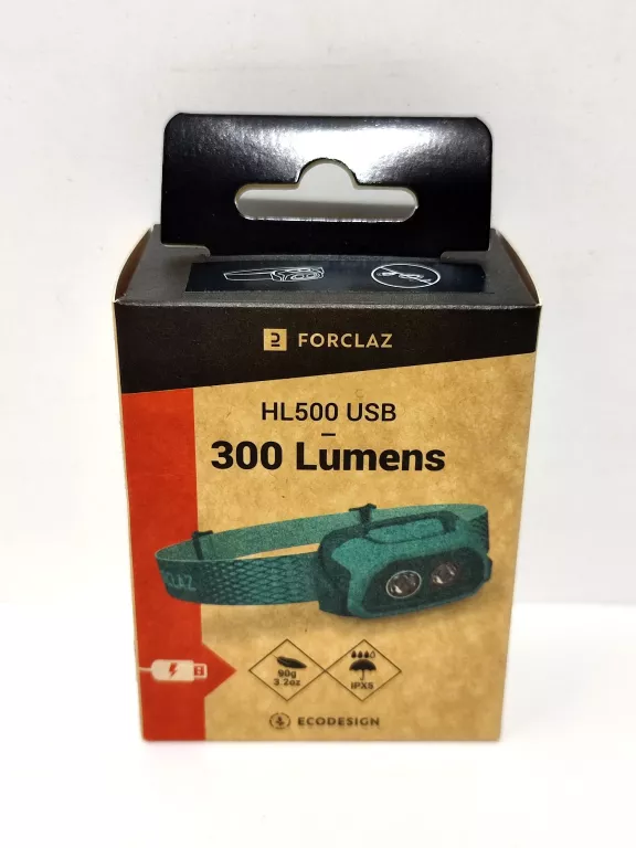 LAMPKA CZOŁÓWKA TREKKINGOWA FORCLAZ HL500 USB V3 -300 LUMENÓW