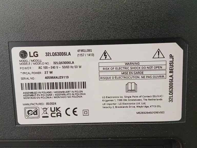 TELEWIZOR LG 32LQ63006LA