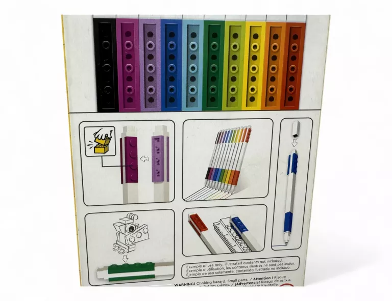 DŁUGOPISY ŻELOWE LEGO KOLOROWE 10 SZTUK