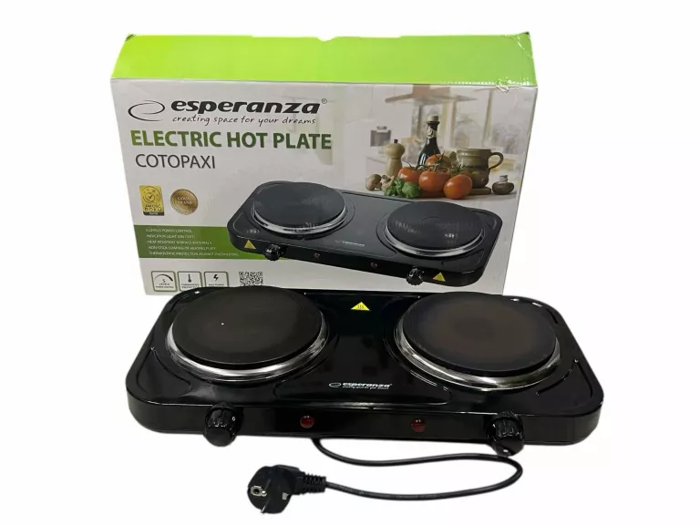 ESPERANZA KUCHENKA ELEKTRYCZNA COTOPAXI PRZENOŚNA 2 PALNIKI NA PRĄD 2000 W