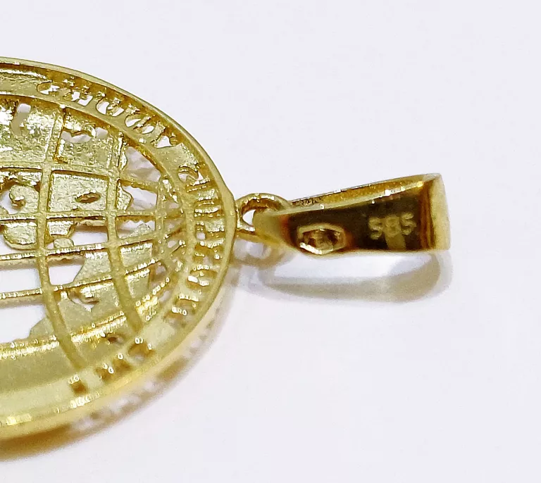 ZLOTA ZAWIESZKA GLOBUS KULA ZIEMSKA AŻUROWY PR.585