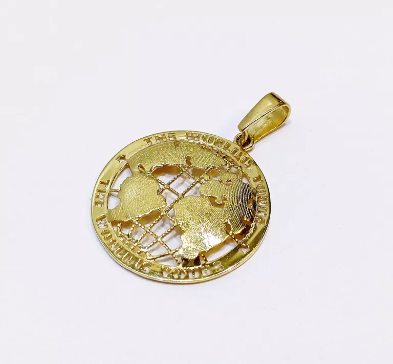 ZLOTA ZAWIESZKA GLOBUS KULA ZIEMSKA AŻUROWY PR.585