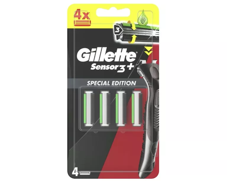 GILLETTE SENSOR 3+ EDYCJA SPECJALNA 4 WKŁADY Z 3 OSTRZAMI