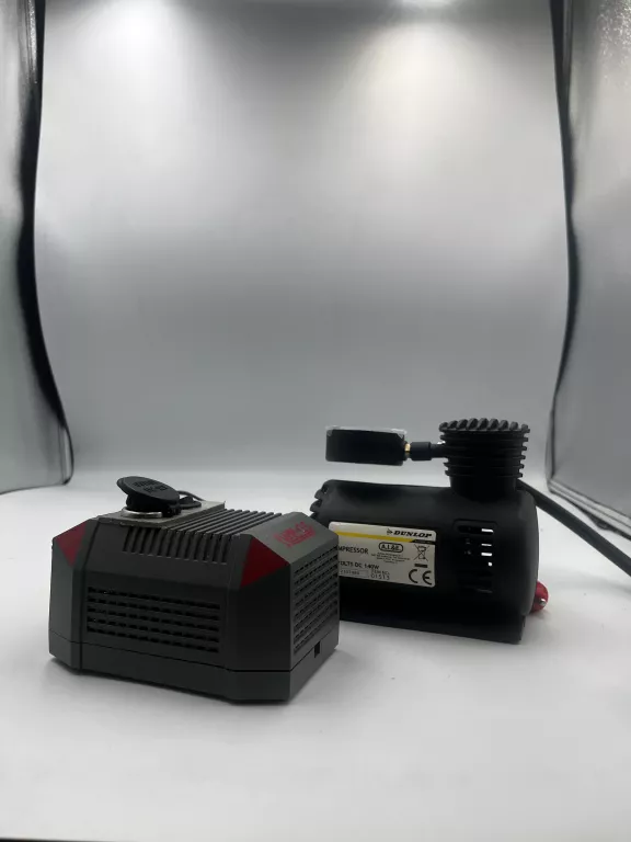 KOMPRESOR SAMOCHODOWY POMPKA SPRĘŻARKA PRZENOŚNA DUNLOP 12V 5BAR + ZASILAC