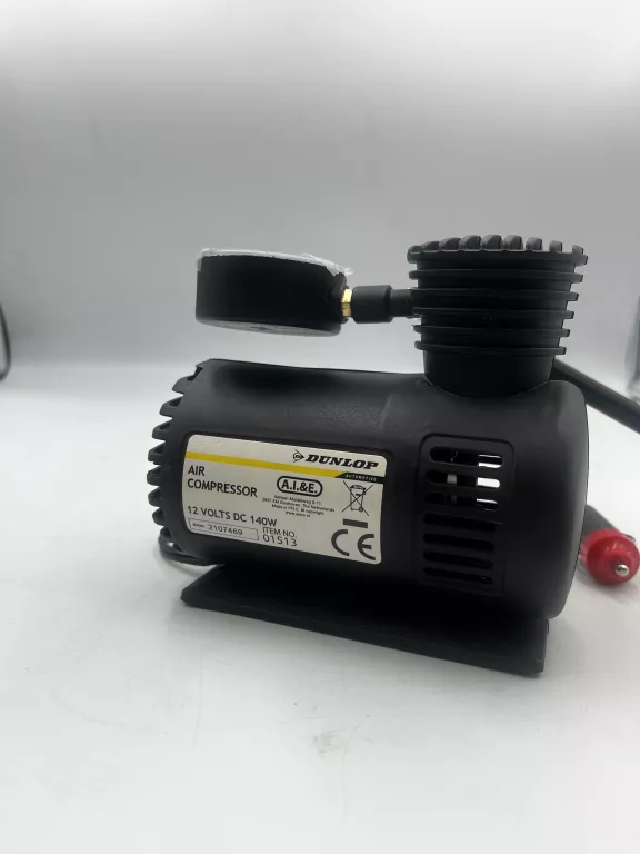 KOMPRESOR SAMOCHODOWY POMPKA SPRĘŻARKA PRZENOŚNA DUNLOP 12V 5BAR + ZASILAC