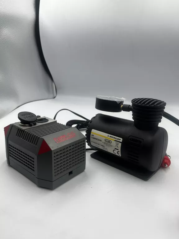 KOMPRESOR SAMOCHODOWY POMPKA SPRĘŻARKA PRZENOŚNA DUNLOP 12V 5BAR + ZASILAC