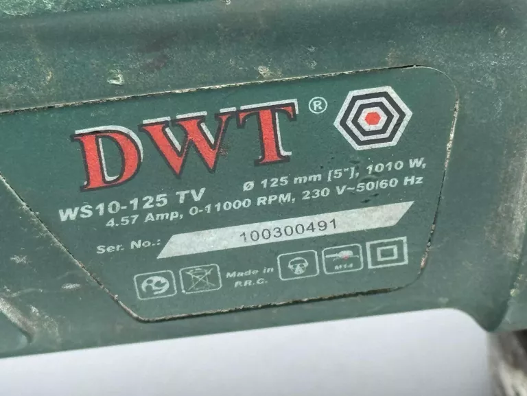 SZLIFIERKA KĄTOWA DWT WS10-125 TV 1010W