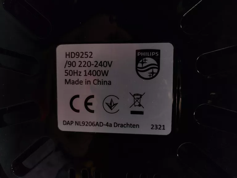 AIR FRYER FRYTKOWNICA BEZTŁUSZCZOWA PHILIPS ESSENTIAL OVI MINI HD9252