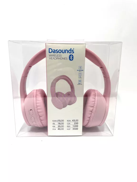 SŁUCHAWKI NAUSZNE DASOUNDS WIRELESS RÓŻOWE
