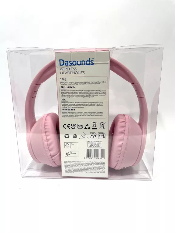 SŁUCHAWKI NAUSZNE DASOUNDS WIRELESS RÓŻOWE