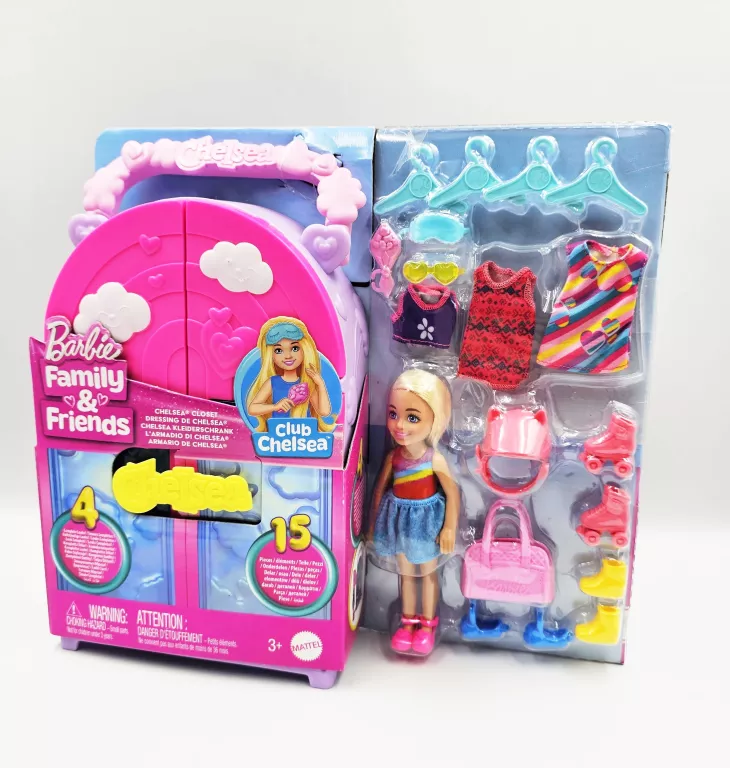 BARBIE FAMILY & FRIENDS CHELSEA / SZAFA Z UBRANIAMI I AKCESORIAMI / HXN03
