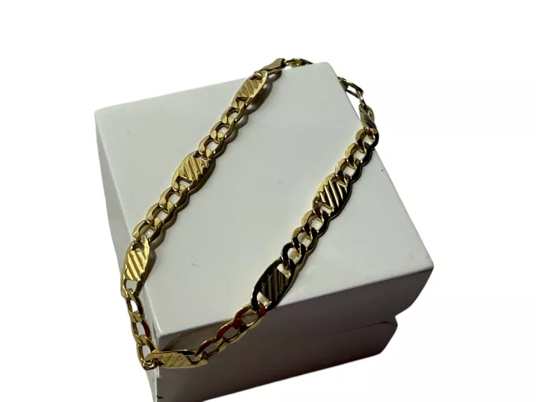 PIĘKNA ZŁOTA BRANSOLETKA FIGARO 21CM. 4,90 G. 585 P.