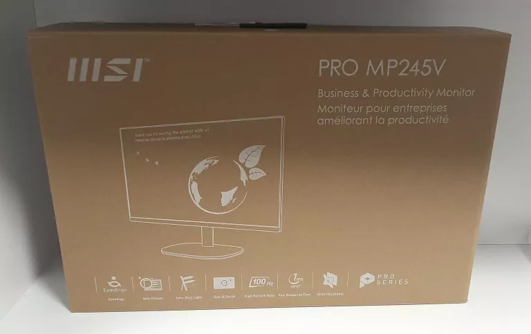 MONITOR 24'' MSI PRO MP245V FHD VA 100HZ 1MS HDMI VGA 300 CD/M2 WĄSKA RAMK