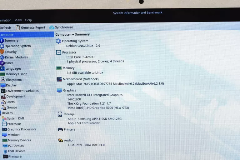 APPLE MACBOOK AIR A1466 13.3" INTEL CORE I5, 8 GB RAM, 128 GB SSD