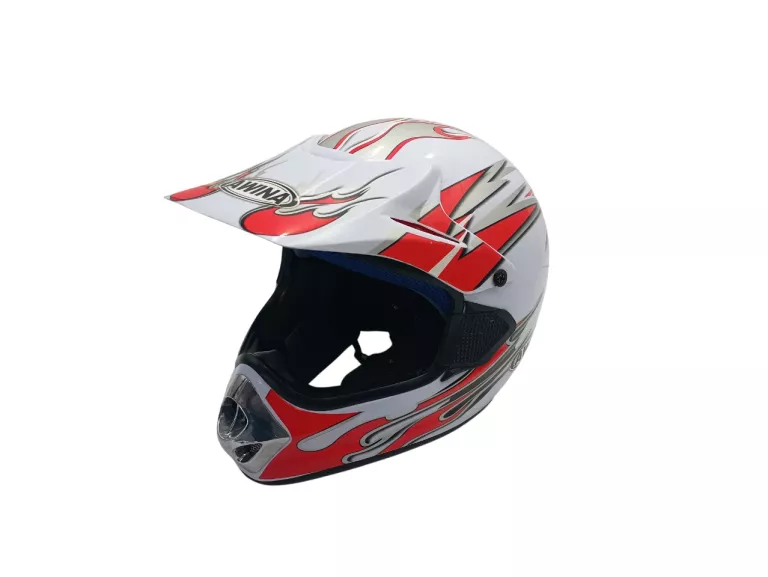 KASK MOTOCYKLOWY CROSS ENDURO AWINA TN-8686 BIAŁO CZERWONY