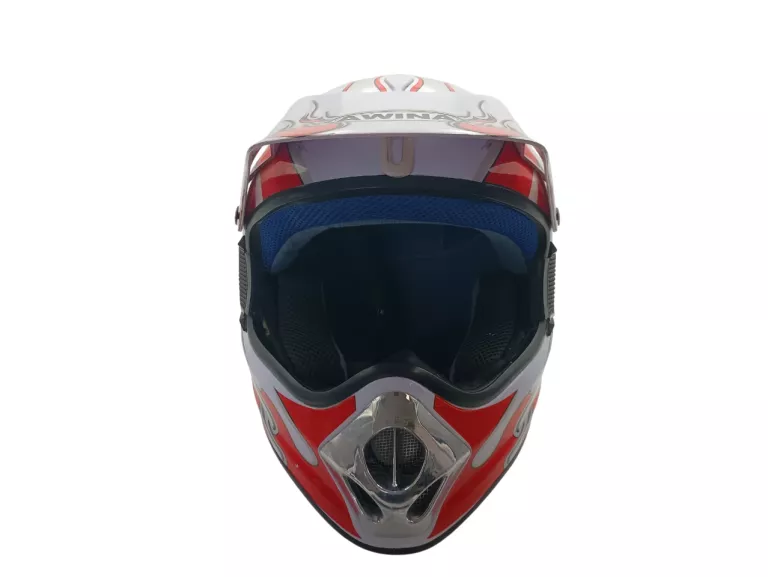 KASK MOTOCYKLOWY CROSS ENDURO AWINA TN-8686 BIAŁO CZERWONY