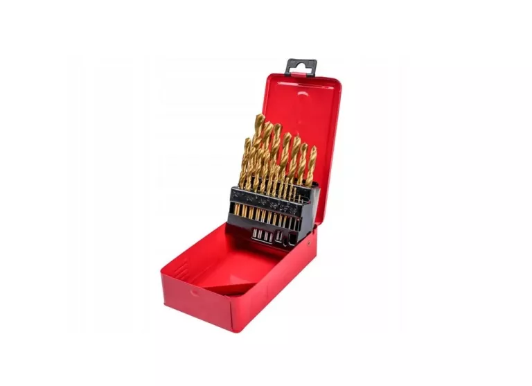 WIERTŁA DO METALU TYTANOWE 1-10 MM 19 SZTUK HSS