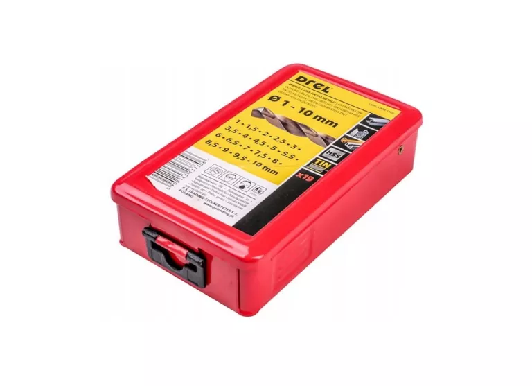 WIERTŁA DO METALU TYTANOWE 1-10 MM 19 SZTUK HSS