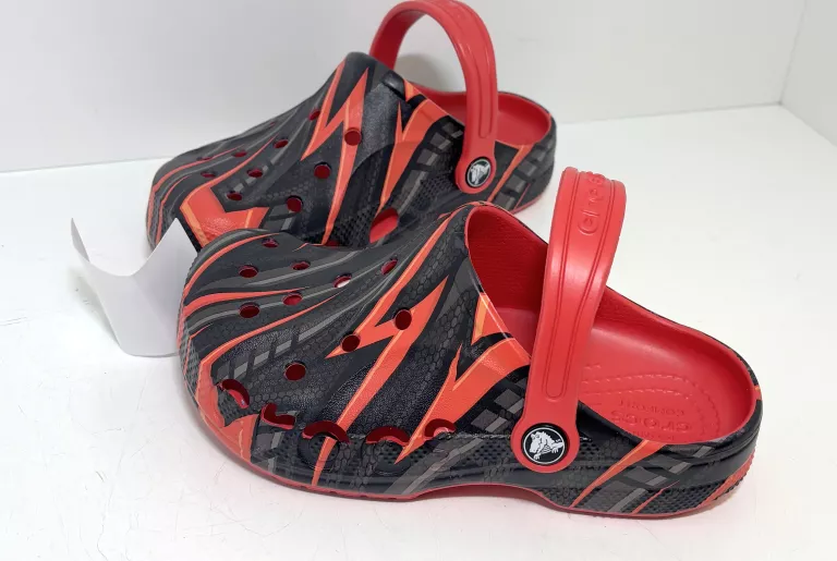 KLAPKI DZIECIĘCE CROCS CZARNO CZERWONE