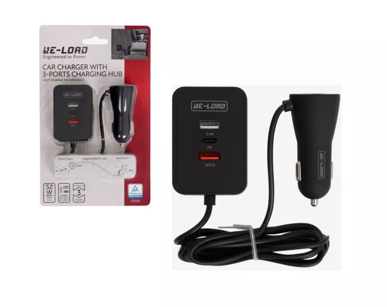 ŁADOWARKA SAMOCHODOWA , USB 3.1 TYP C NL PRODACTION 3100 MA