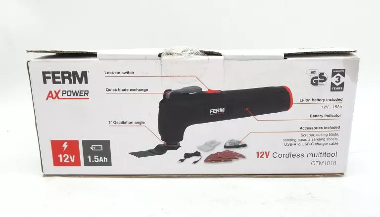 SZLIFIERKA WIELOFUNKCYJNA AKUMULATOROWA FERM OTM1018 MULTITOOL