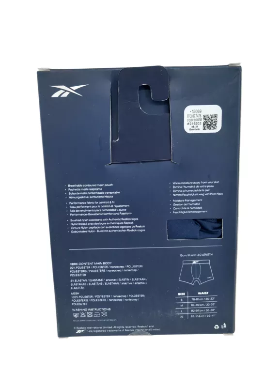 BOKSERKI REEBOK PERFORMANCE XL 3PAK 92% POLIESTER