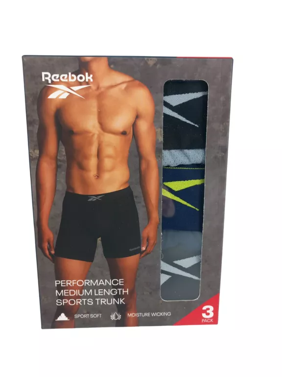 BOKSERKI REEBOK PERFORMANCE XL 3PAK 92% POLIESTER