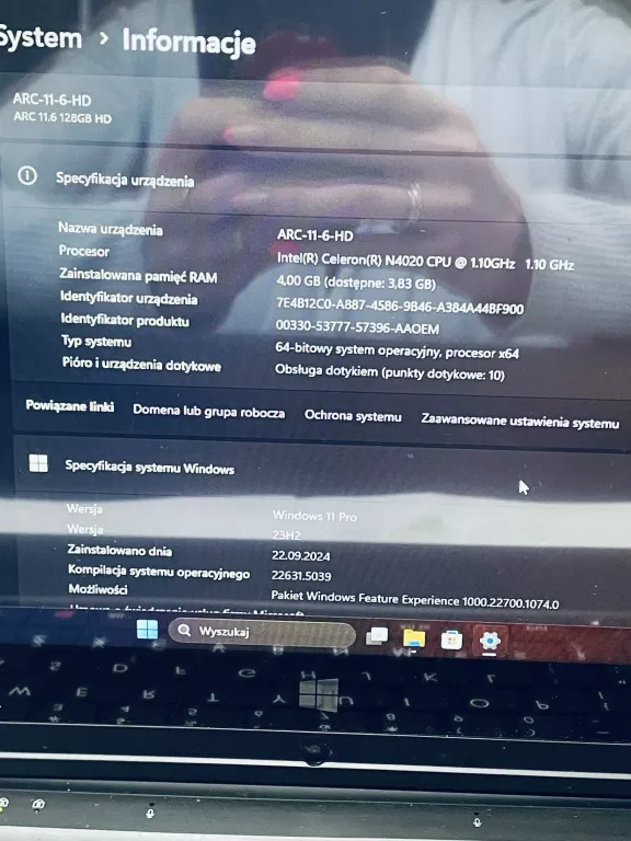 LAPTOP TECHBITE ARC 11.6 HD 4GB/128GB WIN 11 PRO IC N4020 DOTYK