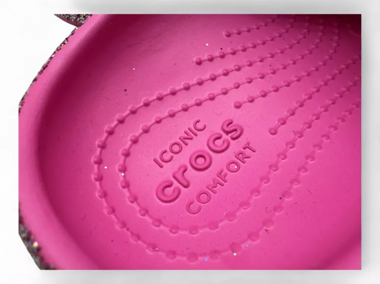 CROCSY KLAPKI DZIECIĘCE RÓŻOWE Z BROKATEM ROZM.29/30 C12