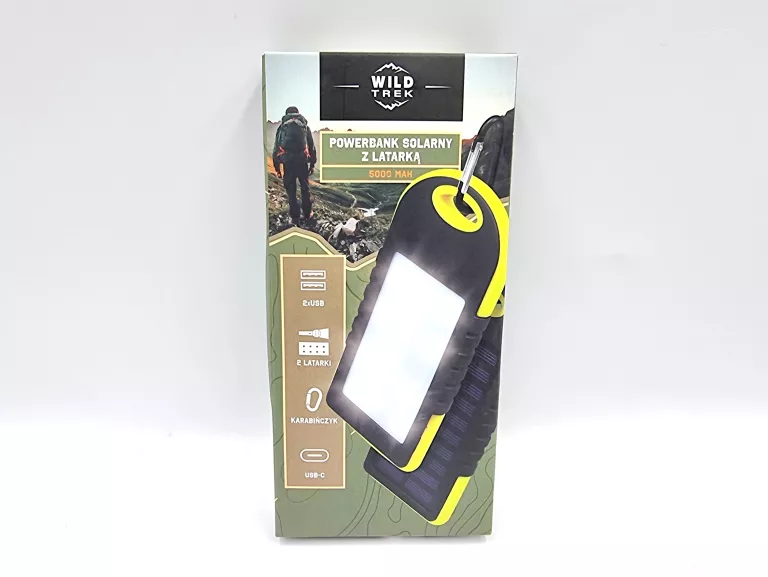 WILD TREK POWERBANK SOLARNY Z LATARKĄ 5000 MAH