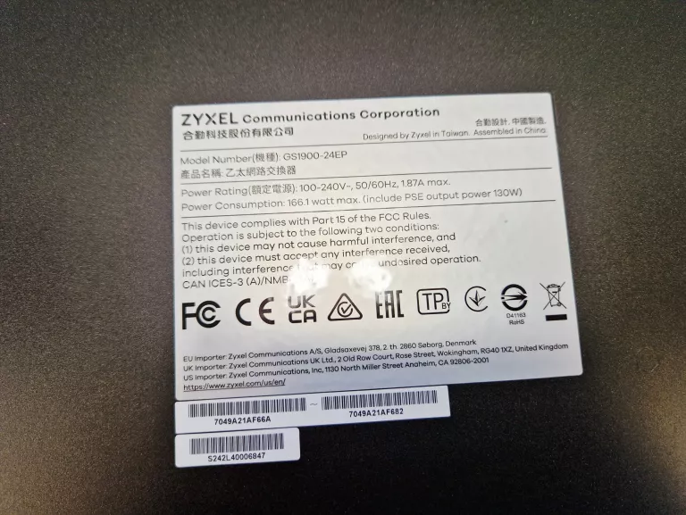 ZYXEL 24-PORTOWY SWITCH | ETHERNET SWITCH | GS1900-24EP | 24 PORTY