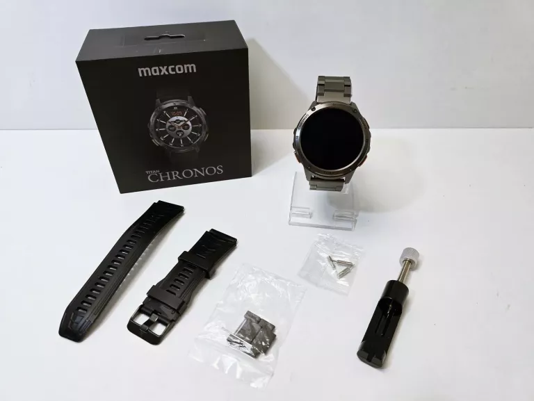 SMARTWATCH MAXCOM FW110 TITAN CHRONOS CZARNY KOMPLET