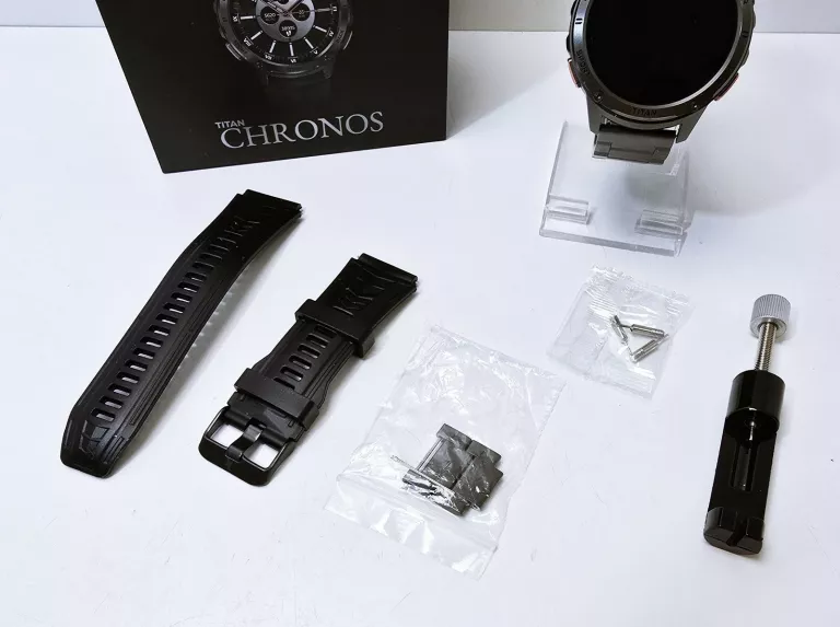 SMARTWATCH MAXCOM FW110 TITAN CHRONOS CZARNY KOMPLET