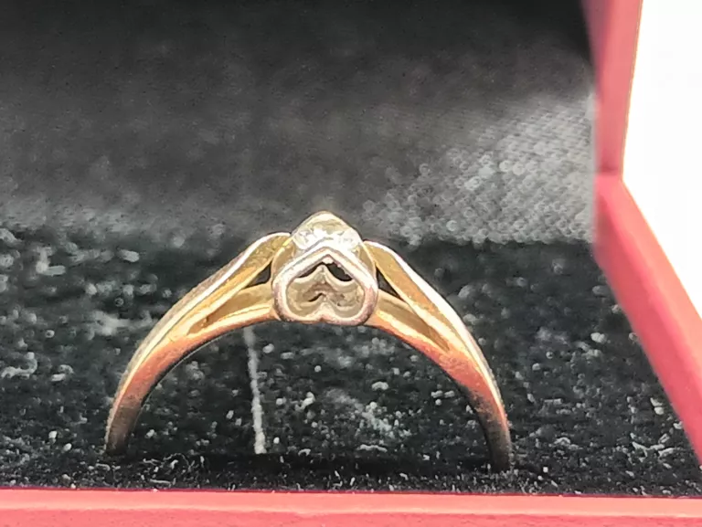 ŚLICZNY ZŁOTY PIERŚCIONEK Z DIAMENTEM 1,88G/PR585/R12 CERTYFIKAT