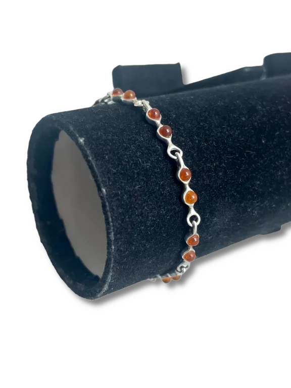 SREBRNA BRANSOLETKA BURSZTYNKI P:925 W:6,18G