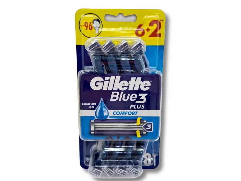 GILLETTE BLUE3 PLUS COMFORT JEDNORAZOWA MASZYNKA DO GOLENIA DLA MĘŻCZYZN 8